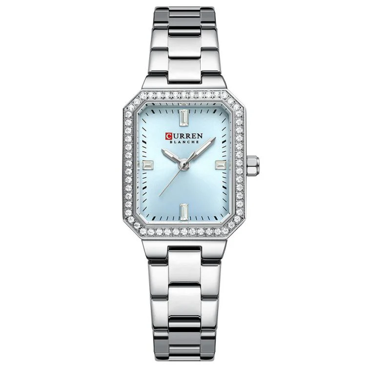 Curren Women Casual Steel Strap Watch(White Blue)