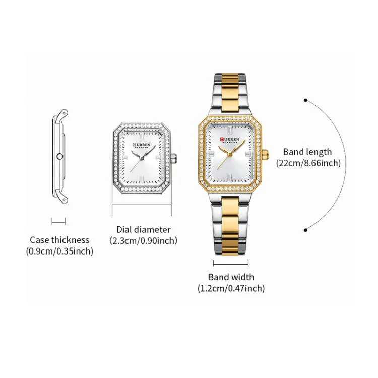 Curren Women Casual Steel Strap Watch(White Blue) - Image 3