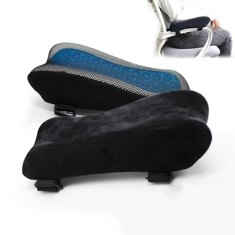 Curve Three-dimensional Support Memory Foam Office Chair Armrest Pad, Color: Grid - Image 2
