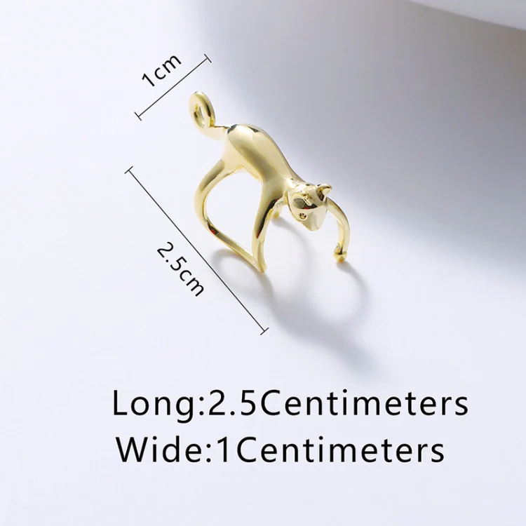 Cute Cats Earrings Ladies No Ear Hole Eared Bone Clip(Silver Model 2) - Image 3