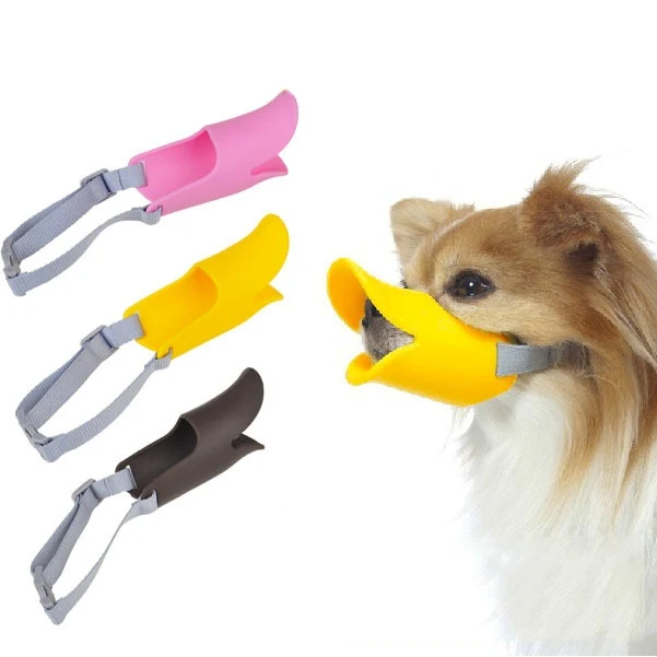 Cute Duck Mouth Shape Silicone Muzzle for Pet Dog, Size: M (Coffee) - Image 8