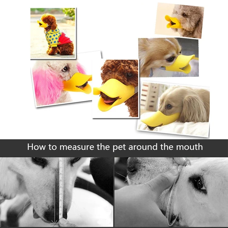 Cute Duck Mouth Shape Silicone Muzzle for Pet Dog, Size: M (Pink) - Image 10
