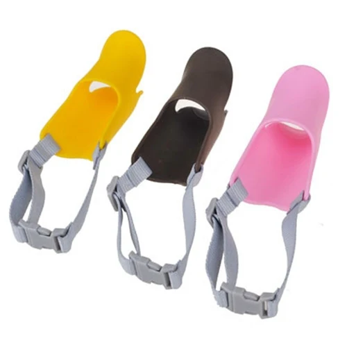 Cute Duck Mouth Shape Silicone Muzzle for Pet Dog, Size: M (Pink) - Image 4