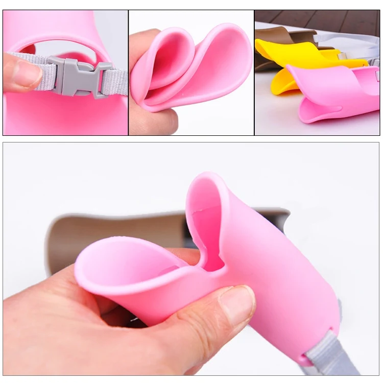 Cute Duck Mouth Shape Silicone Muzzle for Pet Dog, Size: M (Pink) - Image 6