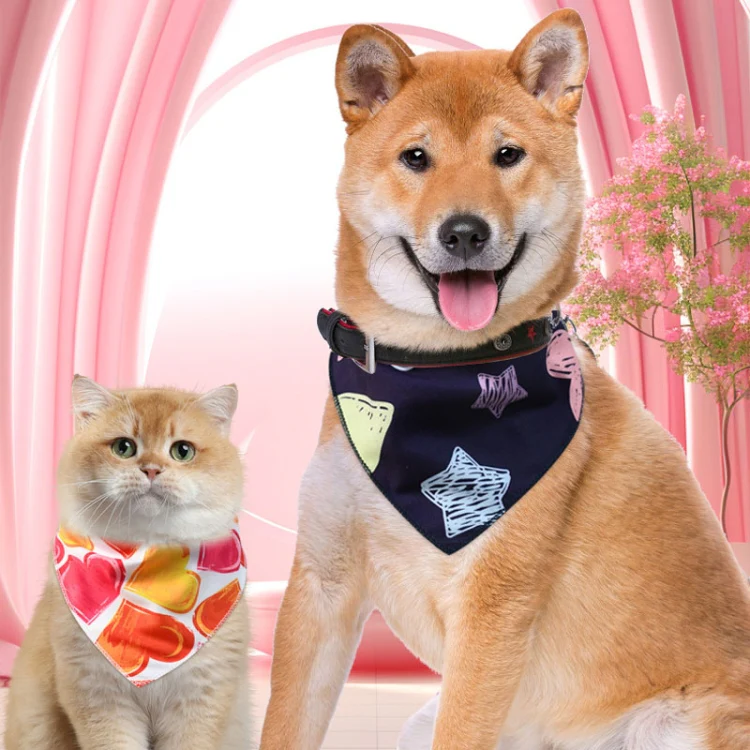 Cute Pet Triangle Towel Bib Cartoon Cats And Dogs Drool Towel Scarf, Style: 07 - Image 2