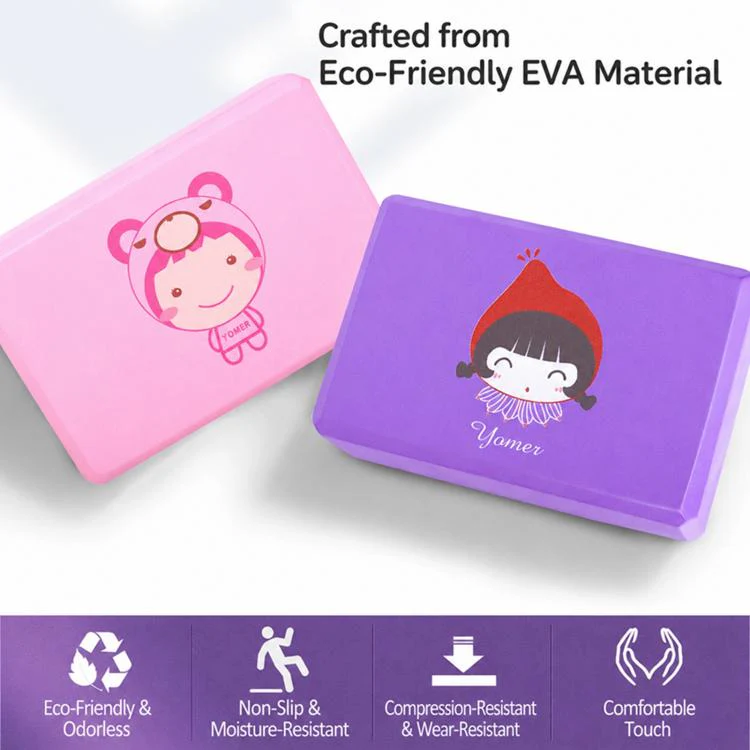 Cute Printed High Density Dancing Leg-Stretching Yoga Blocks(Pink Girl) - Image 3