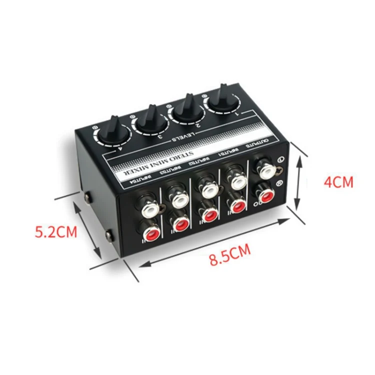 CX400 Audio Stereo Hub 4 Channel Mixer Controller(Black) - Image 4