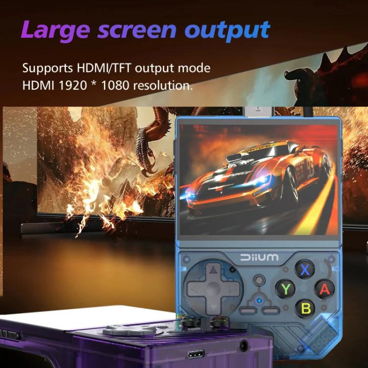 D008 3.5-Inch HD Retro Handheld Game Console With ARM Cortex-A7 800MHz, 1GB RAM & HDMI Output 128G Clear Black - Image 6