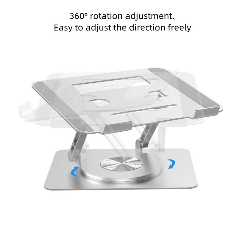 D088 Portable Aluminum 360 Degree Rotating Height Flexible Adjustable Notebook Laptop Stand - Image 2