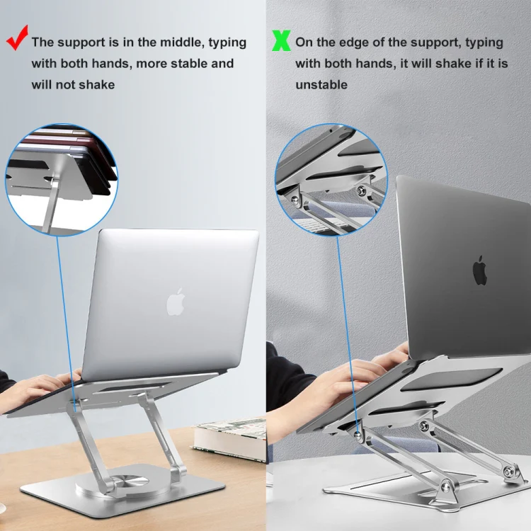 D088 Portable Aluminum 360 Degree Rotating Height Flexible Adjustable Notebook Laptop Stand - Image 5