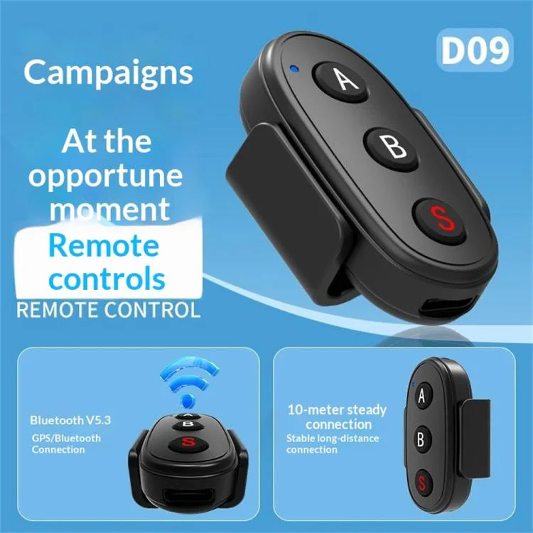 D09 3-Button BT Remote Control For DJI, Insta360, GoPro And Other Action Cameras, Smartphones(Black) - Image 6