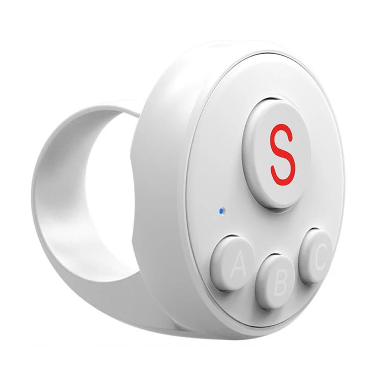 D11 BT Remote Control Ring Wearable Action Camera Controller For DJI Action, GoPro, Insta360 Action Cameras(White)