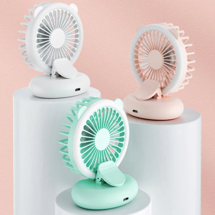 D11 Fill Light Clip Hanging Neck Fan Handheld Folding Mini USB Desktop Fan(White) - Image 2