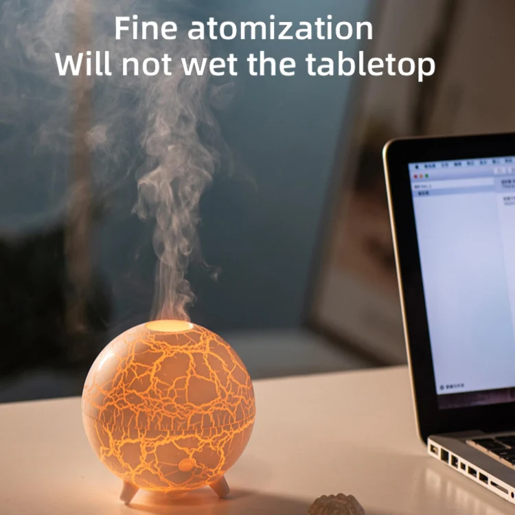 D612 USB Plug-in Colorful Gradient Atmosphere Light Flame Crack Aromatherapy Humidifier(Black) - Image 9