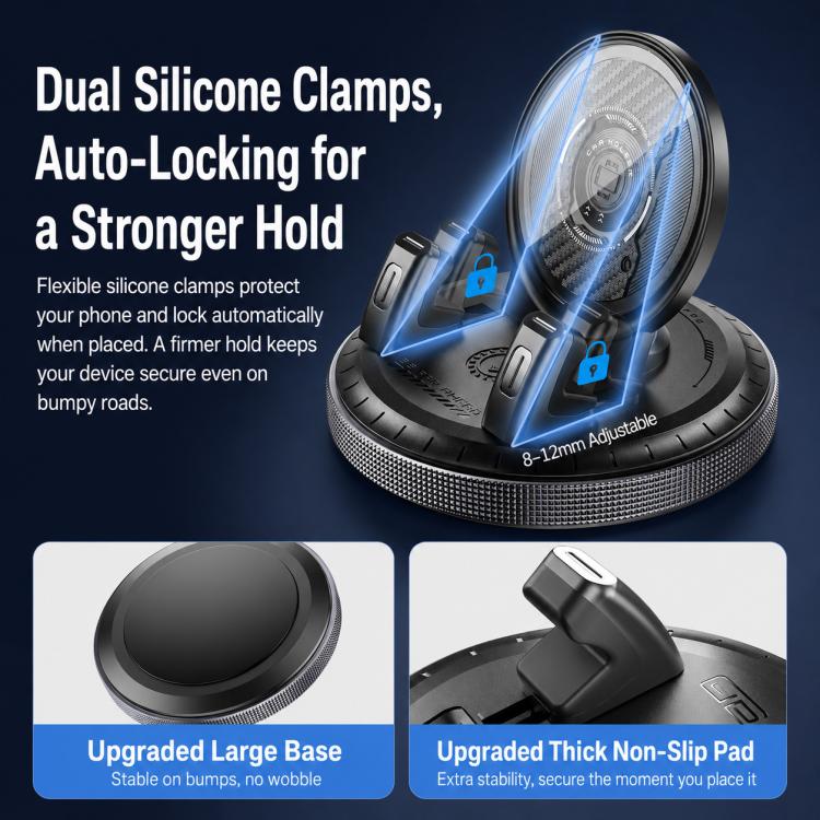 D7 Self-adhesive Rotating Base Car Center Console Phone Mount(Black) - Image 7