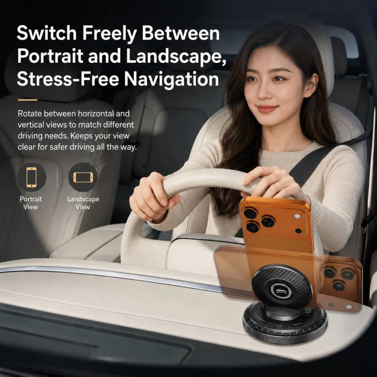 D7 Self-adhesive Rotating Base Car Center Console Phone Mount(Black) - Image 8
