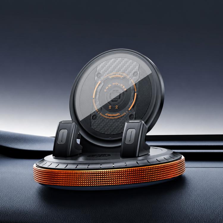 D7 Self-adhesive Rotating Base Car Center Console Phone Mount(Orange)
