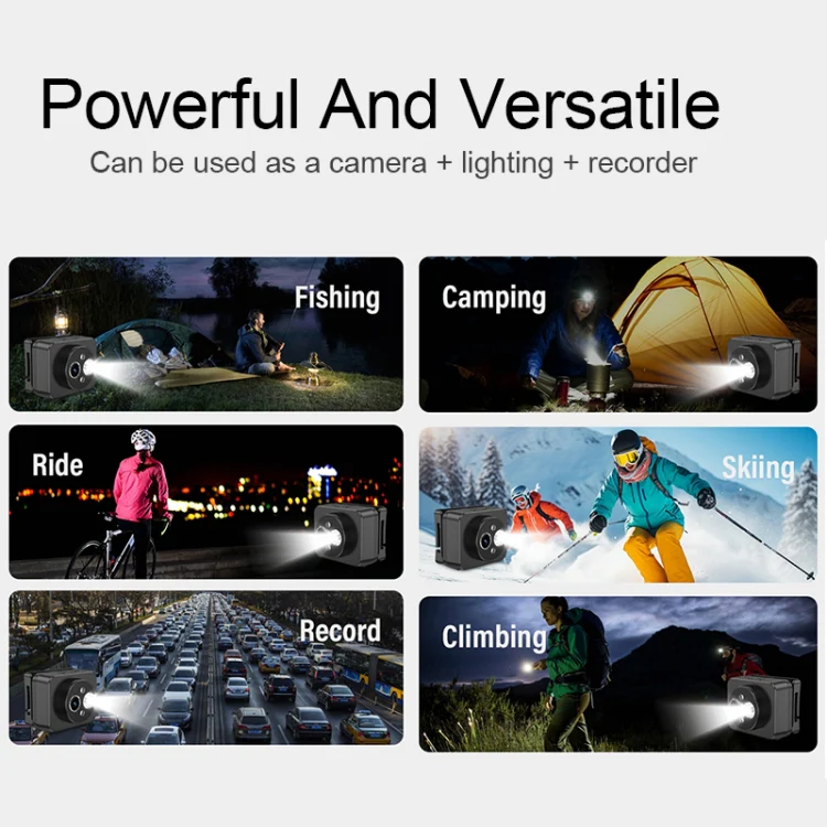D8 1080P Head-mounted LED Motion Sensor Video Recording Lighting Camera - Image 8