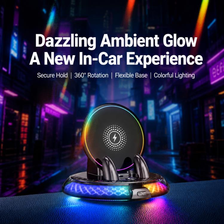 D9 Self-adhesive Rotating Base Car Wireless Charging Phone Holder(Black) - Image 2