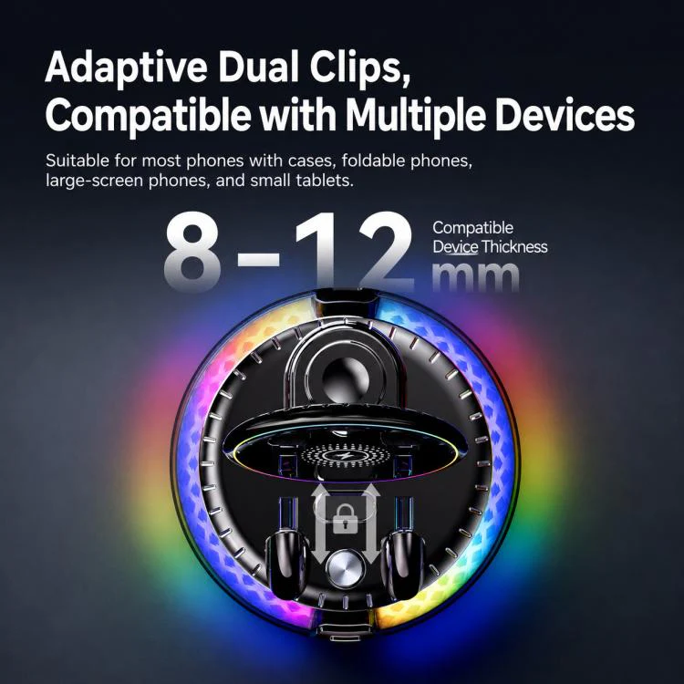 D9 Self-adhesive Rotating Base Car Wireless Charging Phone Holder(Black) - Image 9