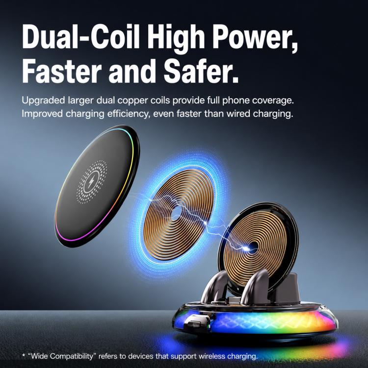 D9 Self-adhesive Rotating Base Car Wireless Charging Phone Holder(Orange) - Image 7