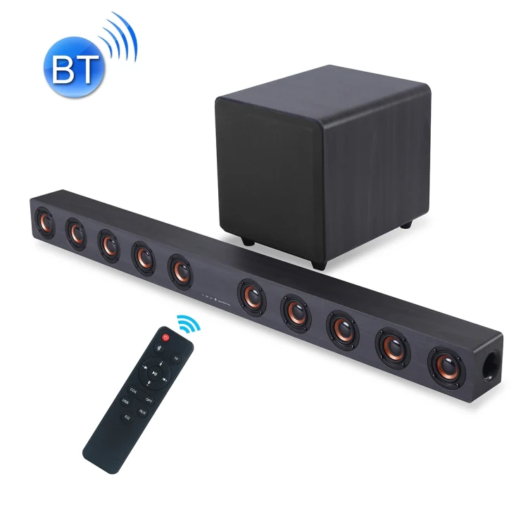 D90 Home Theater Audio Echo Wall Soundbar Subwoofer Bluetooth Audio(Light Grey) - Image 4