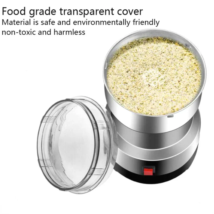 Daisheng Medicinal Material Grinder Powder Machine Household Small Stainless Steel Grinder, Specification:CN Plug(4 Leaf Blade) - Image 4