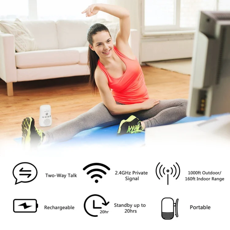 DBM-8 Wireless Audio Two-way Talk Back Baby Monitor, Intercom Sound Alert for Infant(EU Plug) - Image 6
