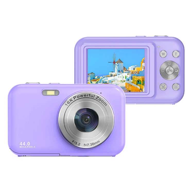 DC406L 2.4-Inch 1080P Mini HD 16X Zoom Digital Camera Home Children Camera AU Plug(Purple)