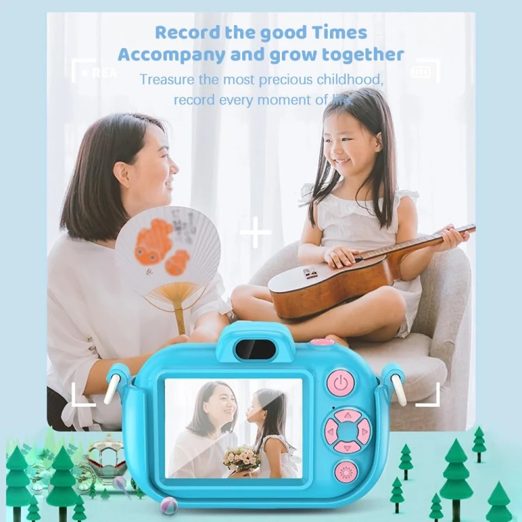DC502 2.4-Inch 16X Zoom 2.7K Video Recording Children Digital Camera, Color: Blue No Card(AU Plug) - Image 9