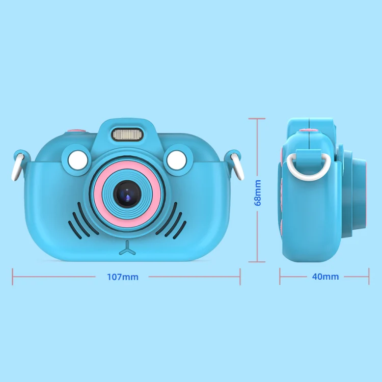 DC502 2.4-Inch 16X Zoom 2.7K Video Recording Children Digital Camera, Color: Blue No Card(UK Plug) - Image 3