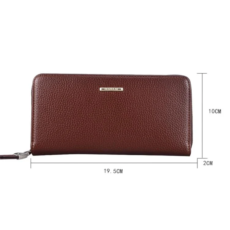 DEABOLAR Portable Long Men Wallet Casual Zipper Billfold & Hand Pouch(Black) - Image 4