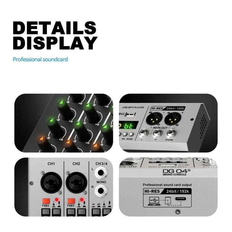 DEBRA DG04S 24bit/192kHz 4-Channels Mixer Sound Card(EU Plug) - Image 9