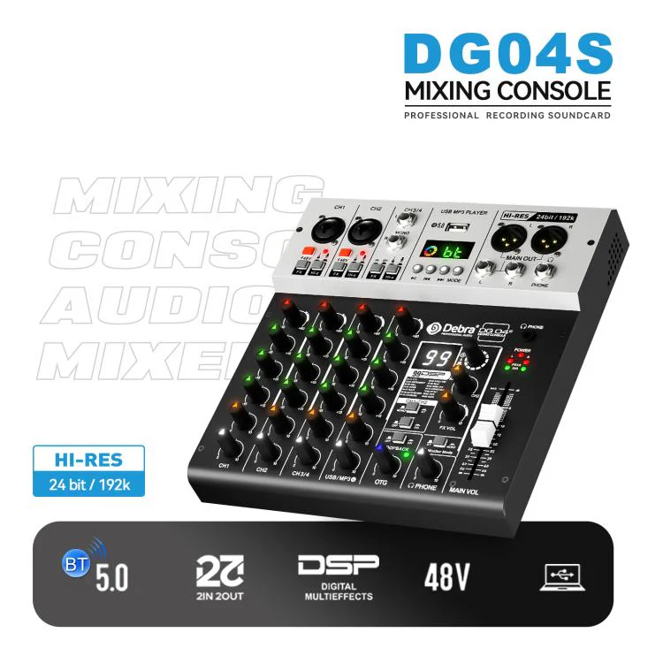 DEBRA DG04S 24bit/192kHz 4-Channels Mixer Sound Card(UK Plug) - Image 2