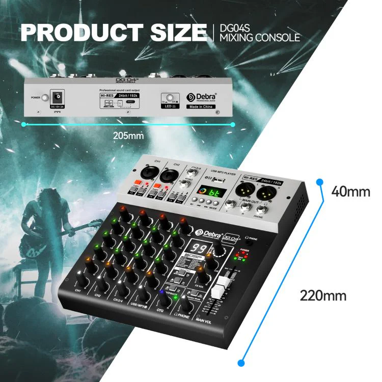 DEBRA DG04S 24bit/192kHz 4-Channels Mixer Sound Card(US Plug) - Image 8