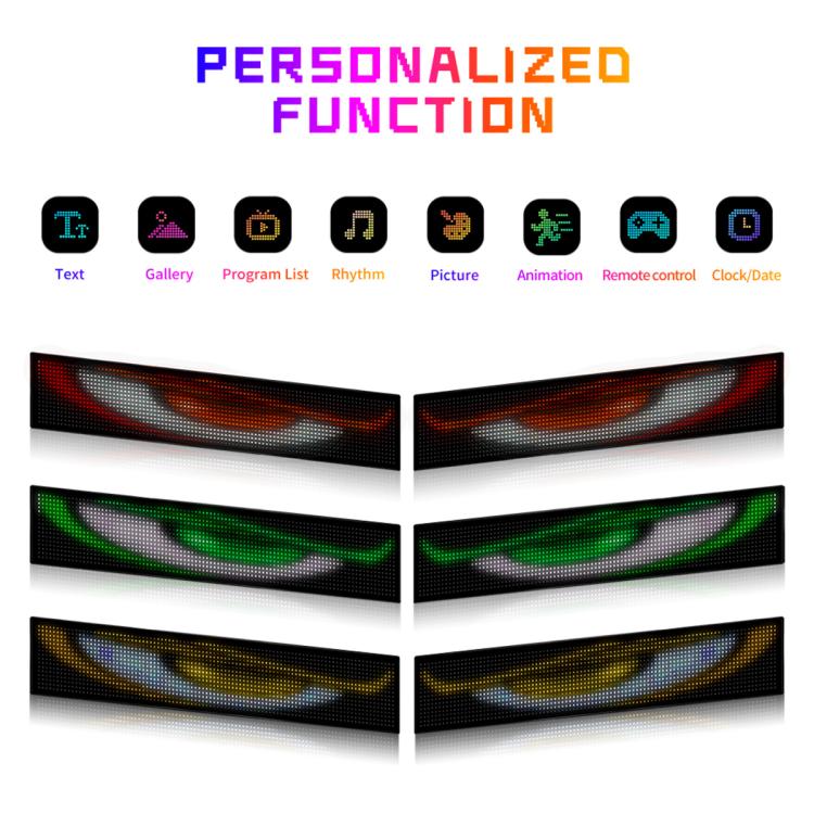 Demon Eye Car Ultra-Thin Waterproof LED Flexible Matrix Display Screen 2pcs 16 x 64 USB set - Image 3