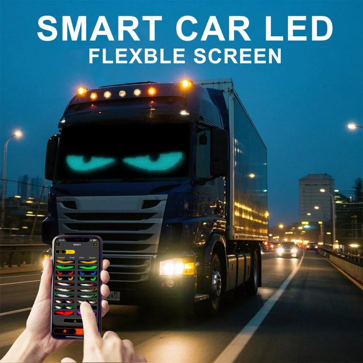 Demon Eye Car Ultra-Thin Waterproof LED Flexible Matrix Display Screen 2pcs 20 x 64 USB set - Image 6