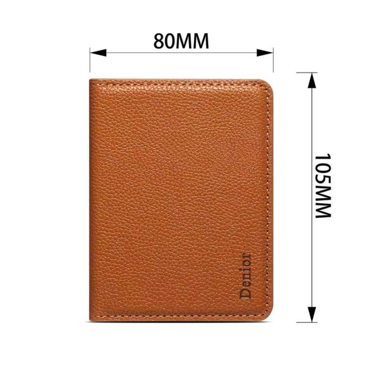 Denior V28 Litchi Texture Magnetic Vegan Leather Wallet Phone Card Holder(Brown) - Image 7