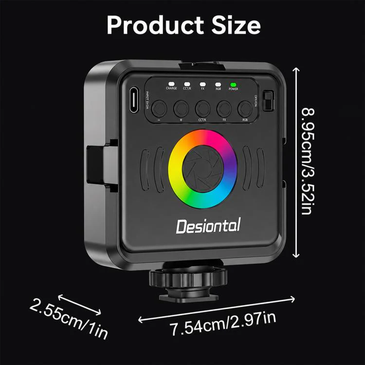 Desiontal iReal-X2 Portable RGB Photography Light (Black) - Image 15