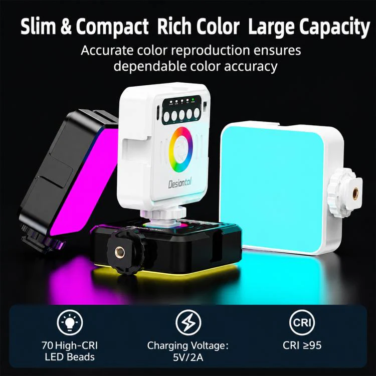 Desiontal iReal-X2 Portable RGB Photography Light (Black) - Image 5