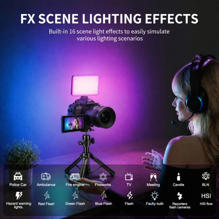 Desiontal iReal-X3 Slim RGB Fill Light 2500K-9000K Pocket LED Video Light (Black) - Image 12