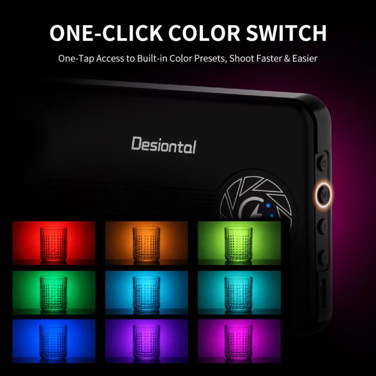 Desiontal iReal-X3 Slim RGB Fill Light 2500K-9000K Pocket LED Video Light (Black) - Image 9