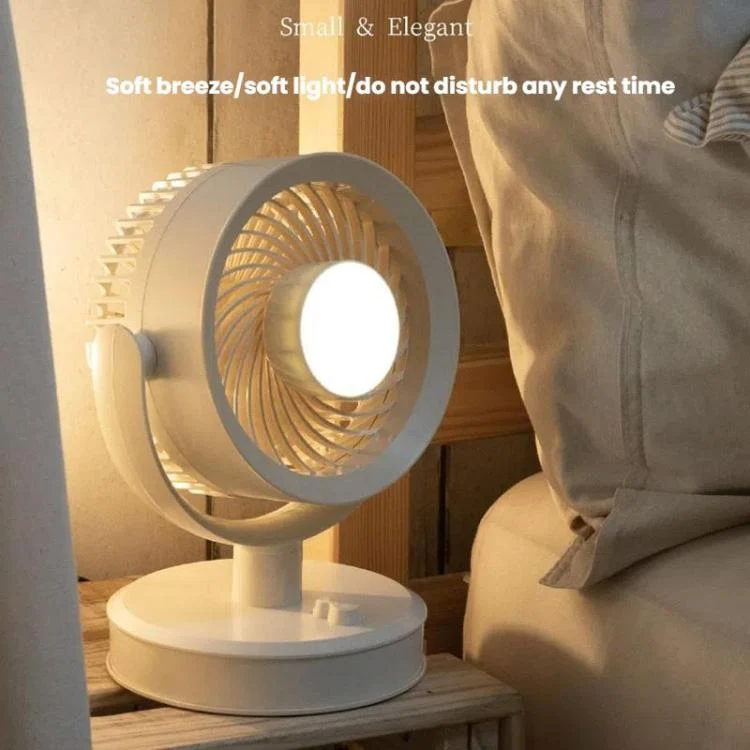 Desktop Fan Outdoor Student Office Portable Rechargeable USB Tabletop Small Fan, Color: Without Light (Khaki) - Image 8