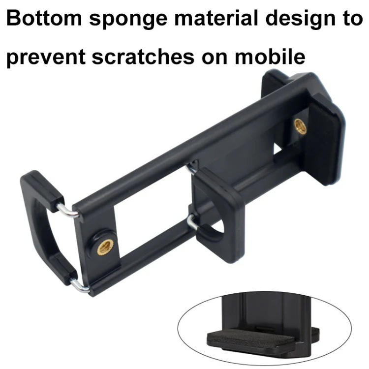 Desktop Live Dual-purpose Mobile Phone Holder Photography Tripod Tablet Clamp(Black) - Image 6