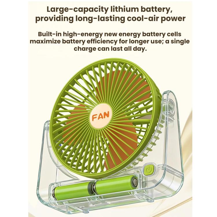 Desktop Mini USB Rechargeable Portable Fan(Beige Green) - Image 4