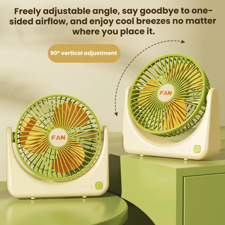 Desktop Mini USB Rechargeable Portable Fan(Beige Green) - Image 7