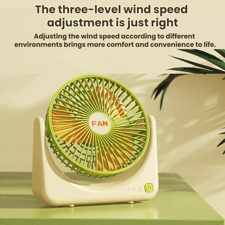 Desktop Mini USB Rechargeable Portable Fan(Beige Green) - Image 8