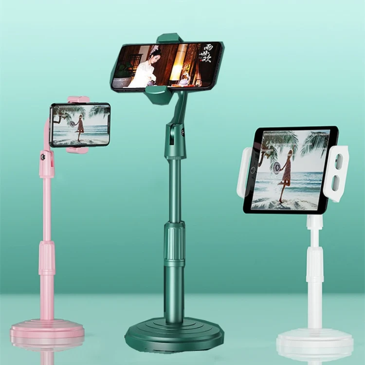 Desktop Stand Mobile Phone Tablet Live Broadcast Stand Telescopic Disc Stand(Pink) - Image 2