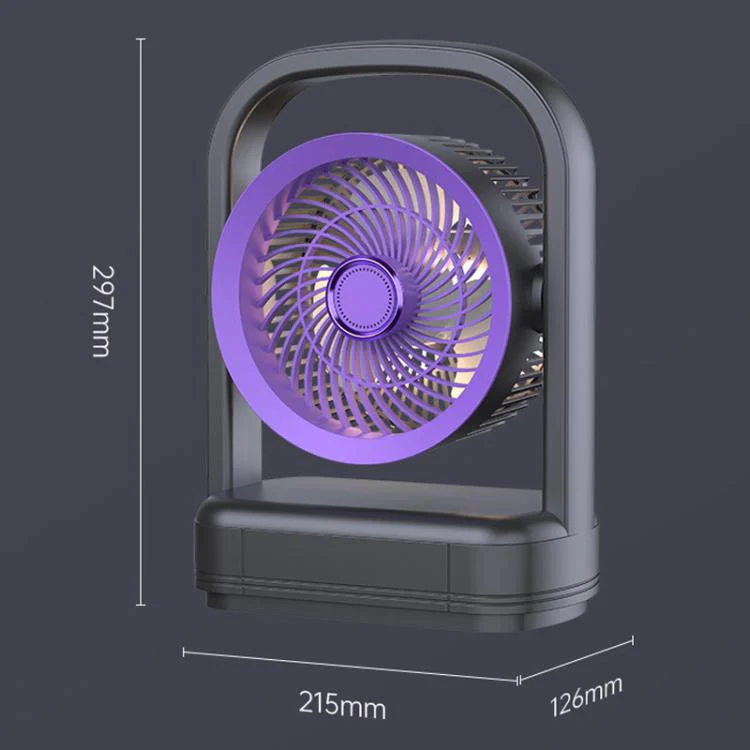 Desktop Wall-Mounted Electric Fan With Light Air Circulation Fan(Beige) - Image 3