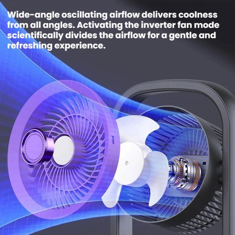Desktop Wall-Mounted Electric Fan With Light Air Circulation Fan(Beige) - Image 8